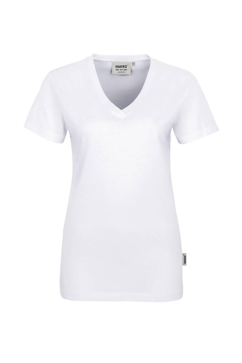 HAKRO Damen V-Shirt Classic weiß, M
