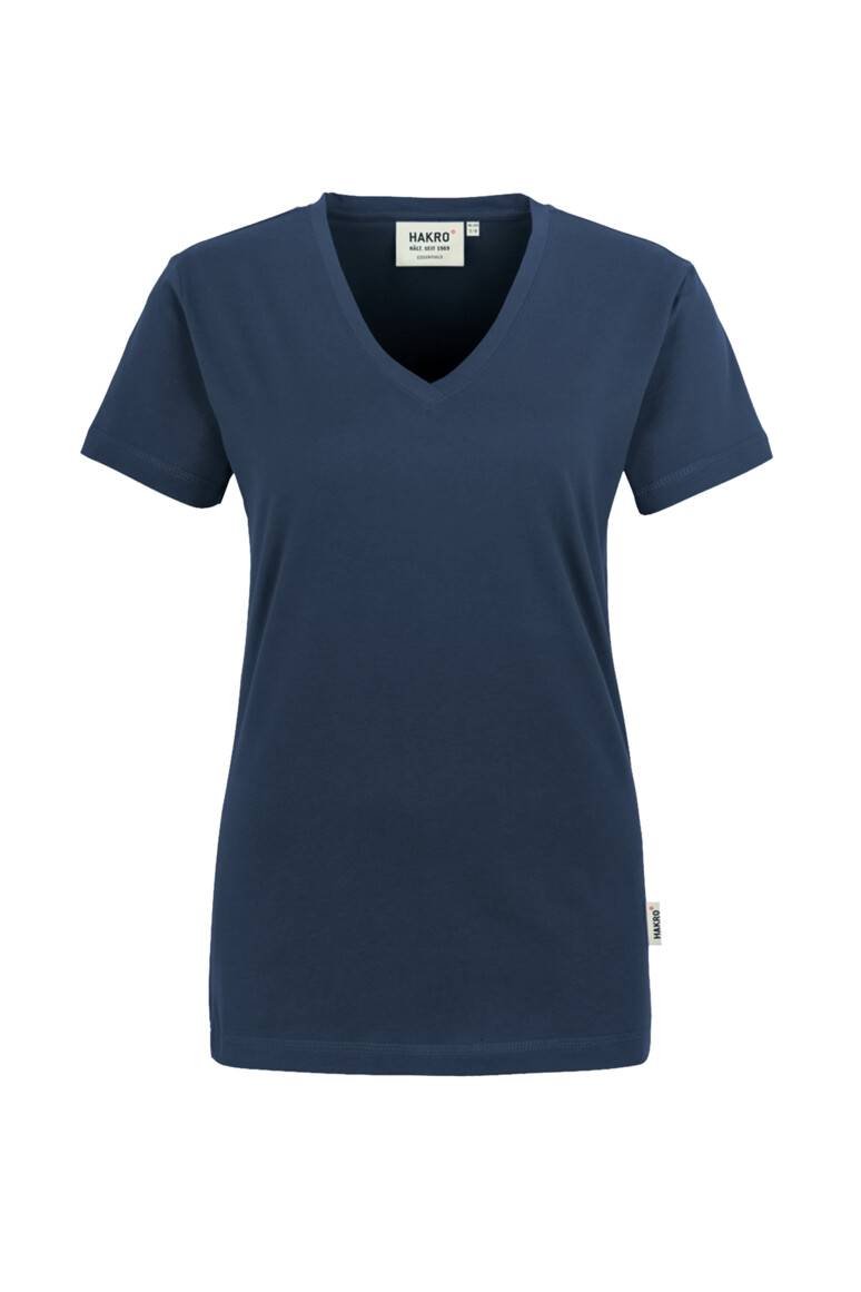 HAKRO Damen V-Shirt Classic marine, XS