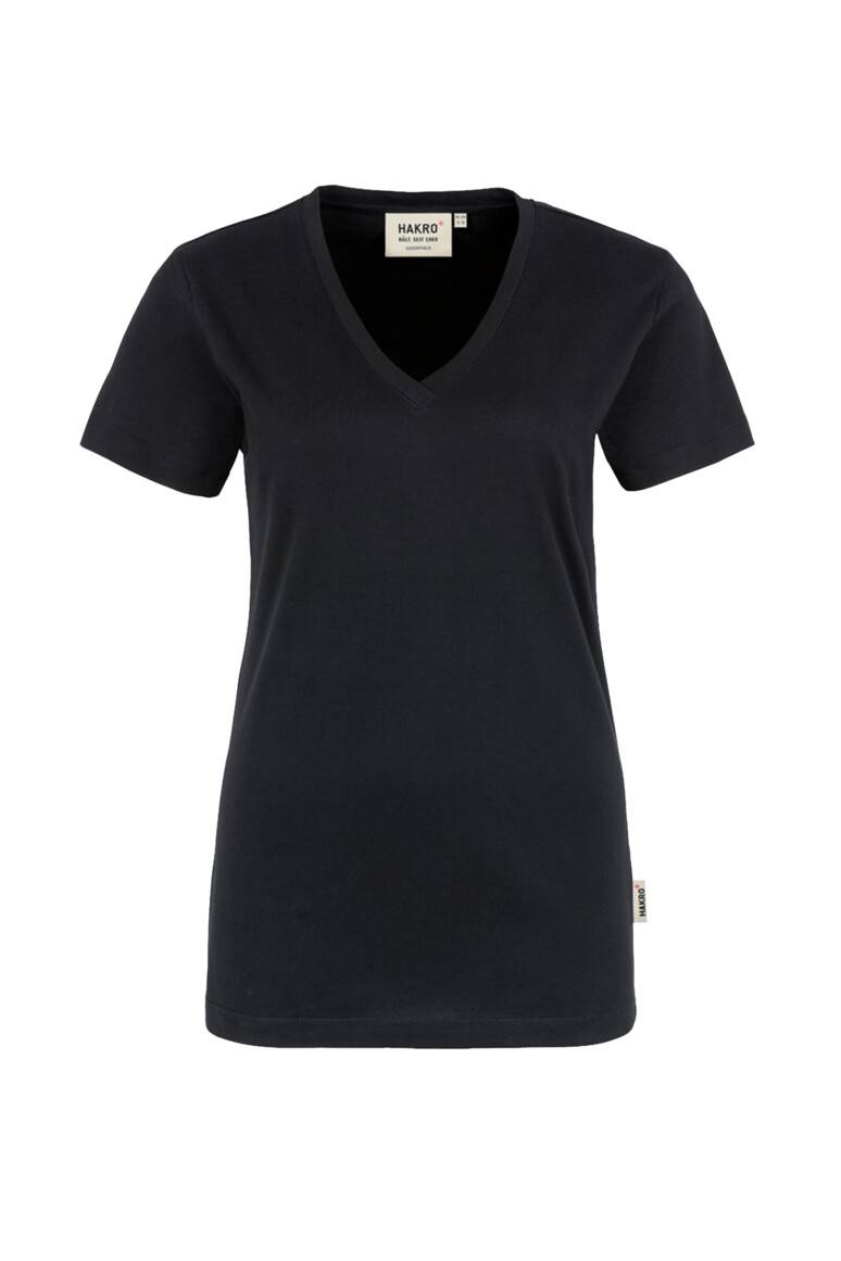 HAKRO Damen V-Shirt Classic schwarz, 6XL