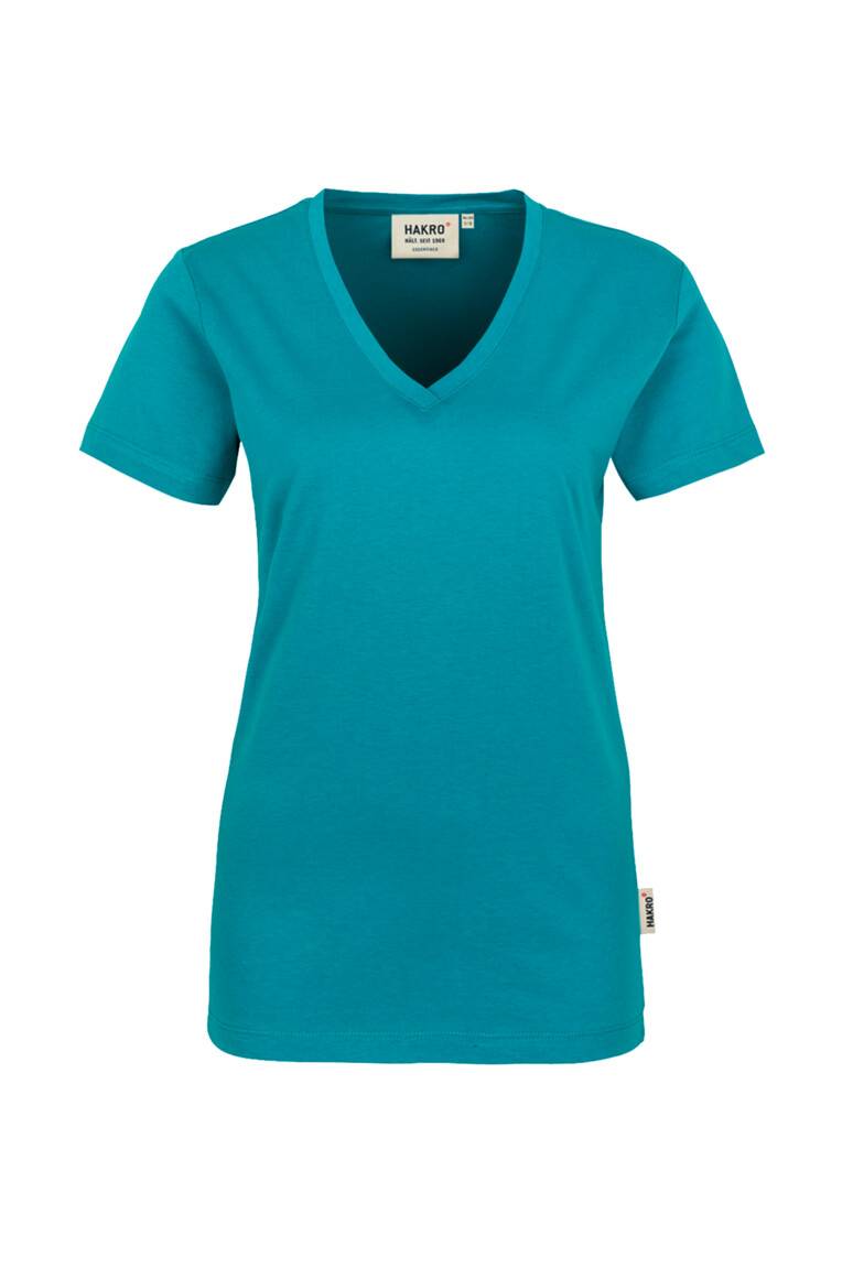 HAKRO Damen V-Shirt Classic smaragd, S