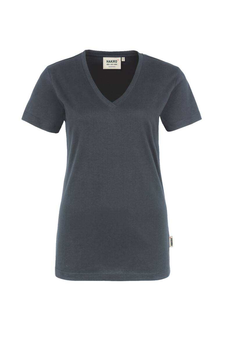 HAKRO Damen V-Shirt Classic anthrazit, XL