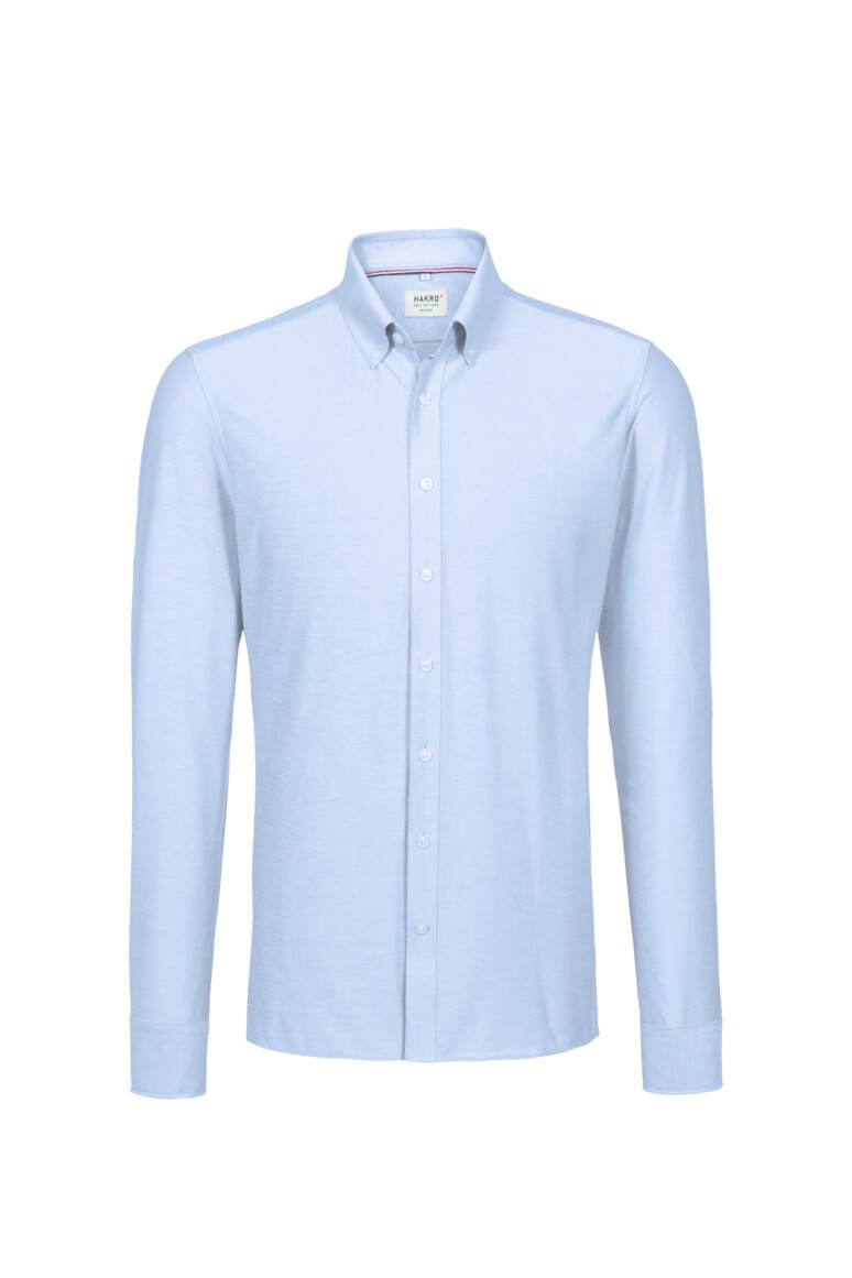 HAKRO Hemd Natural Stretch Regular ozeanblau, S