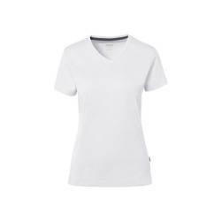 Hakro Damen-V-Shirt Cotton-Tec 169-01 weiß Gr. XS