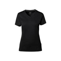 Hakro Damen-V-Shirt Cotton-Tec 169-05 schwarz Gr. XS