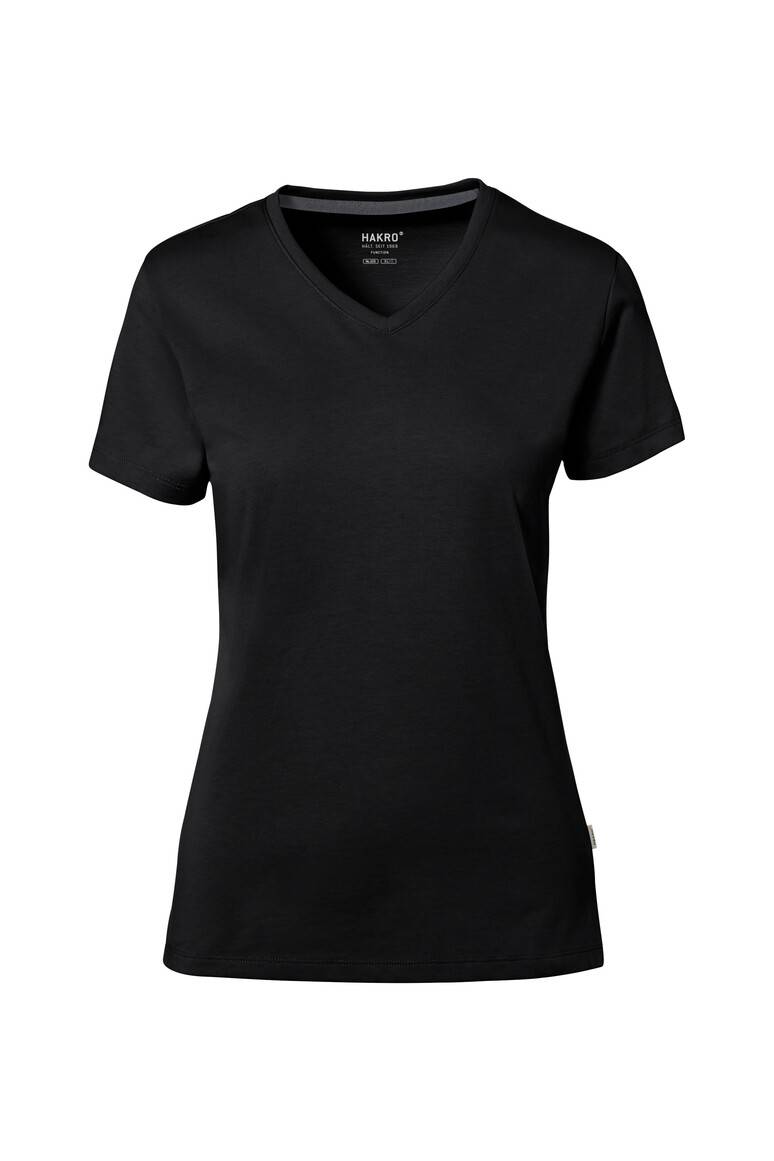 Hakro Damen-V-Shirt Cotton-Tec 169-05 schwarz Gr. XL