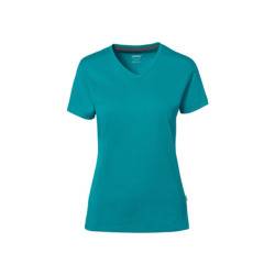 Hakro Damen-V-Shirt Cotton-Tec 169-12 smaragd Gr. XS