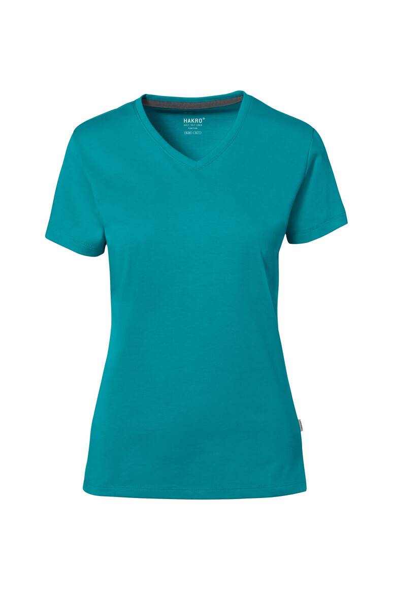 Hakro Damen-V-Shirt Cotton-Tec 169-12 smaragd Gr. XL