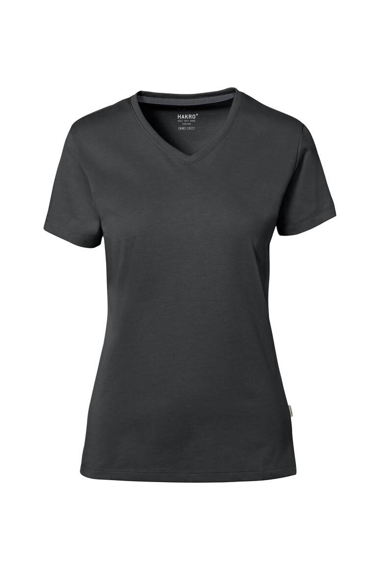 Hakro Damen-V-Shirt Cotton-Tec 169-28 anthrazit Gr. S