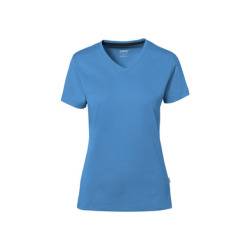 Hakro Damen-V-Shirt Cotton-Tec 169-41 malibublau Gr. XS
