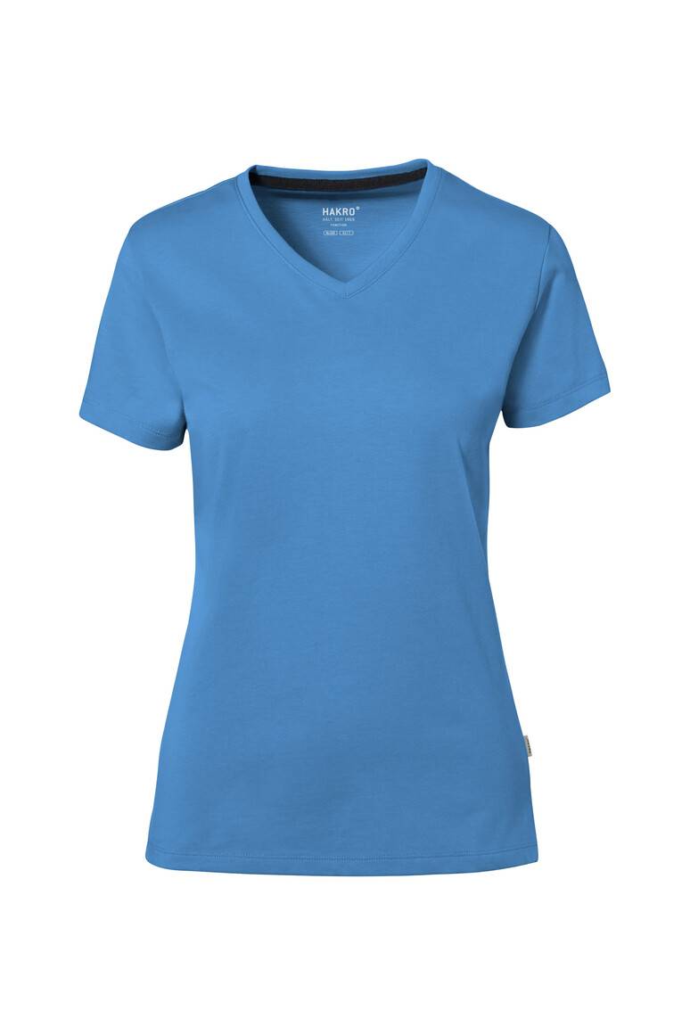 Hakro Damen-V-Shirt Cotton-Tec 169-41 malibublau Gr. S