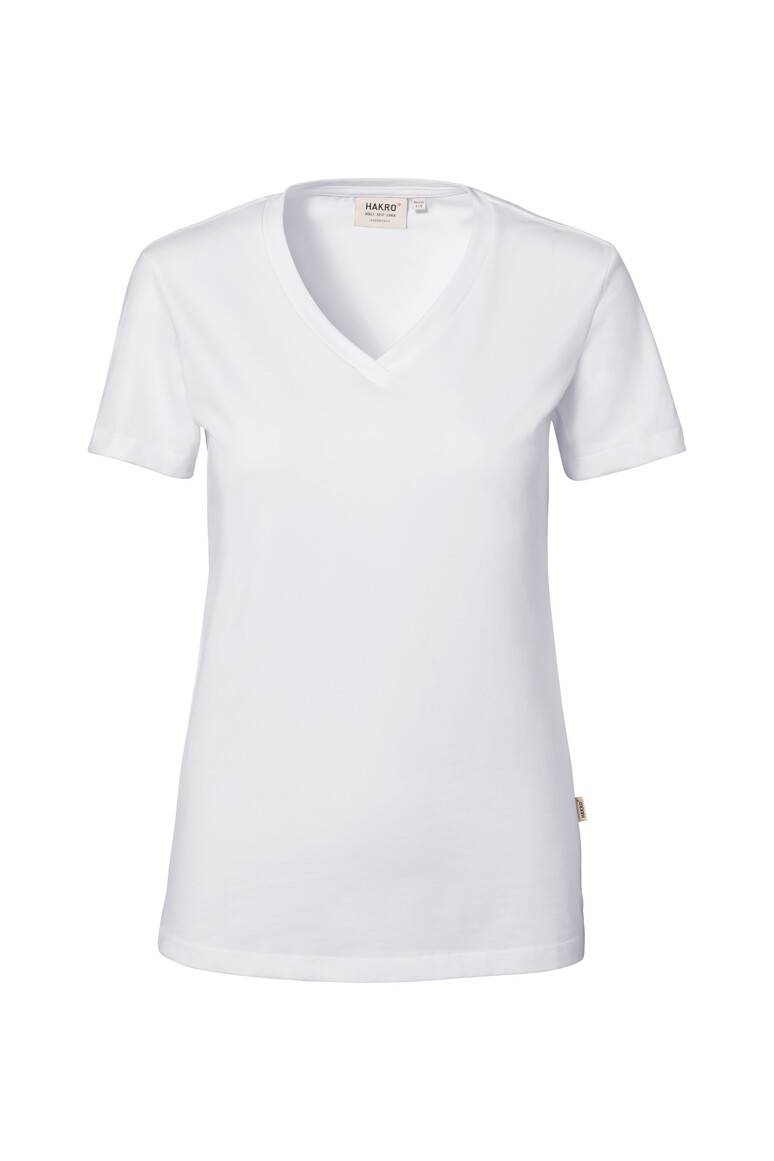 HAKRO Damen V-Shirt Stretch weiß, 2XL