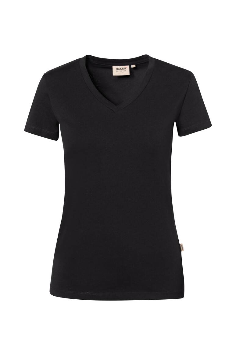 HAKRO Damen V-Shirt Stretch schwarz, 3XL
