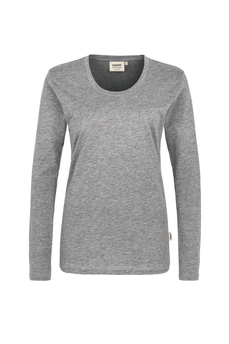 HAKRO Damen Longsleeve Classic grau meliert, M