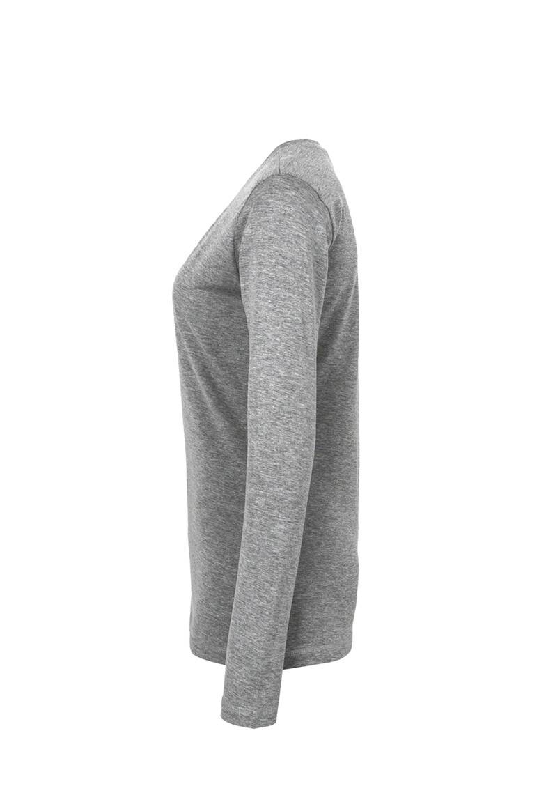HAKRO Damen Longsleeve Classic grau meliert, M