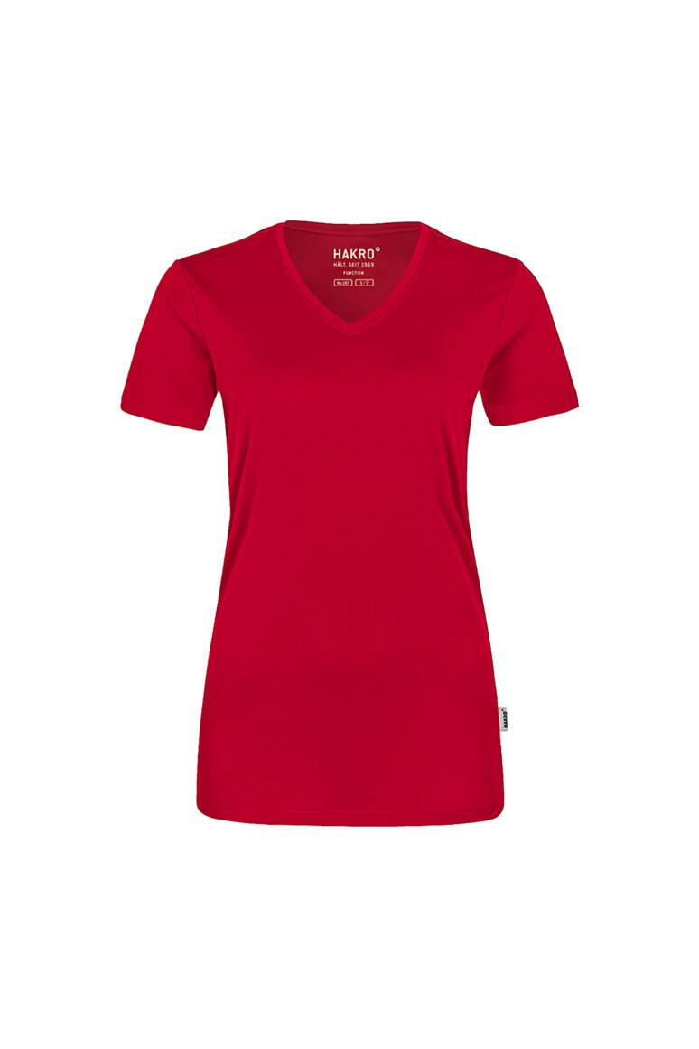 HAKRO Damen V-Shirt COOLMAX® rot, 3XL