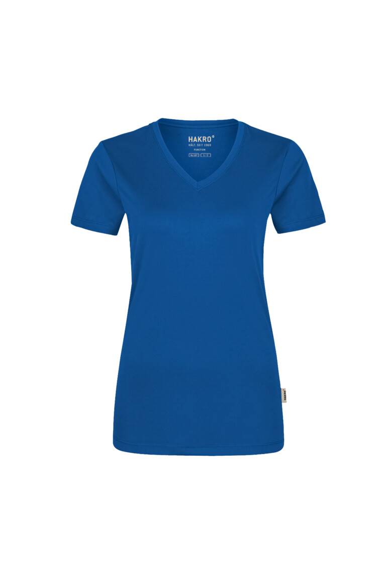 HAKRO Damen V-Shirt COOLMAX® royalblau, XL