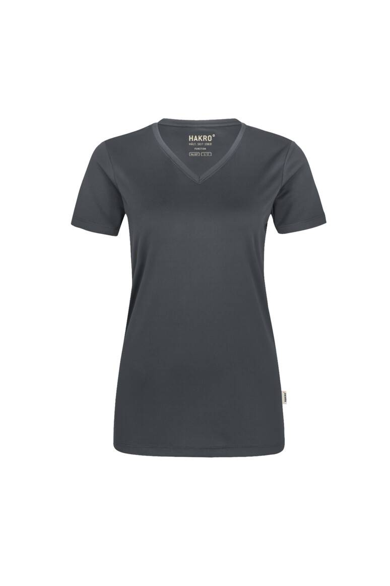 Hakro Damen-V-Shirt COOLMAX 187-28 anthrazit Gr. 3XL