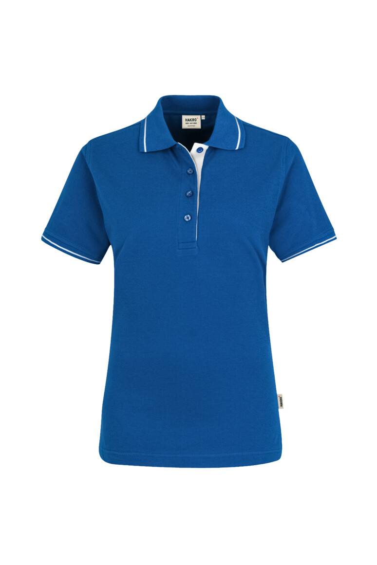 HAKRO Damen Poloshirt Casual royalblau/weiß, M