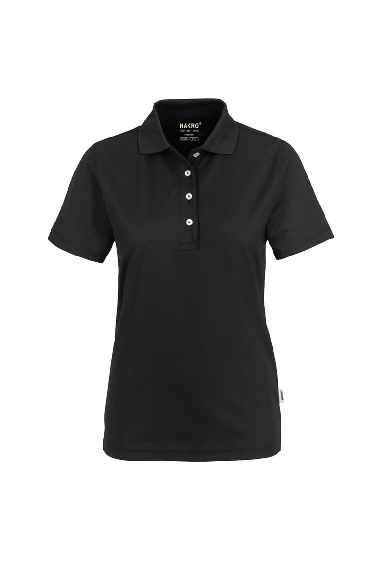 HAKRO Damen Poloshirt COOLMAX® schwarz, L
