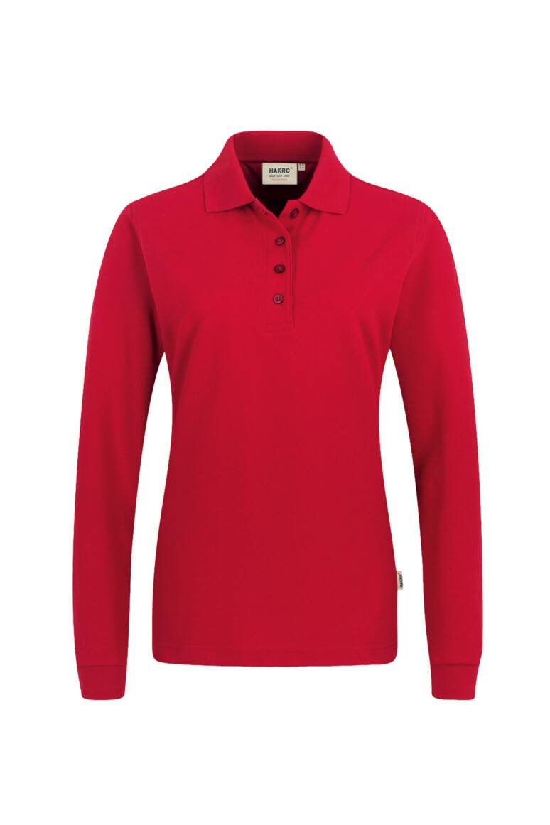 HAKRO Damen Longsleeve-Poloshirt MIKRALINAR® rot, XL