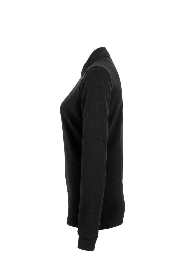 HAKRO Damen Longsleeve-Poloshirt MIKRALINAR® schwarz, 6XL