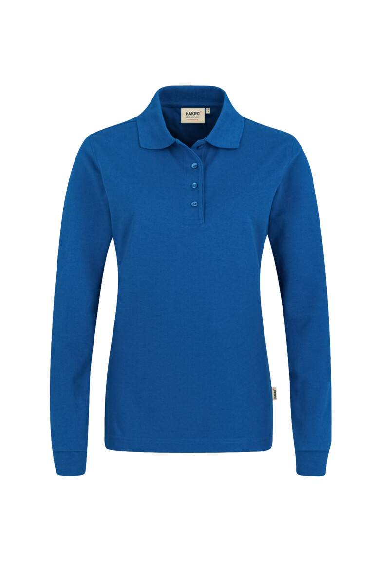 HAKRO Damen Longsleeve-Poloshirt MIKRALINAR® royalblau, 5XL