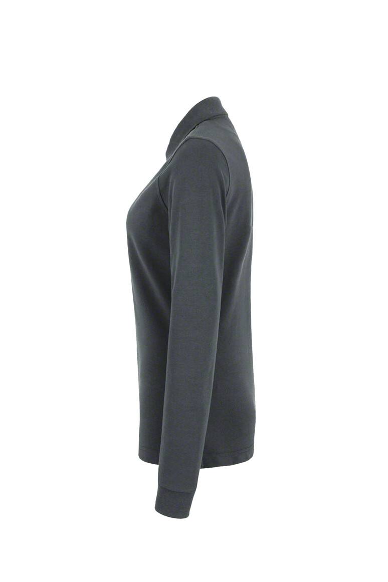 HAKRO Damen Longsleeve-Poloshirt MIKRALINAR® anthrazit, L