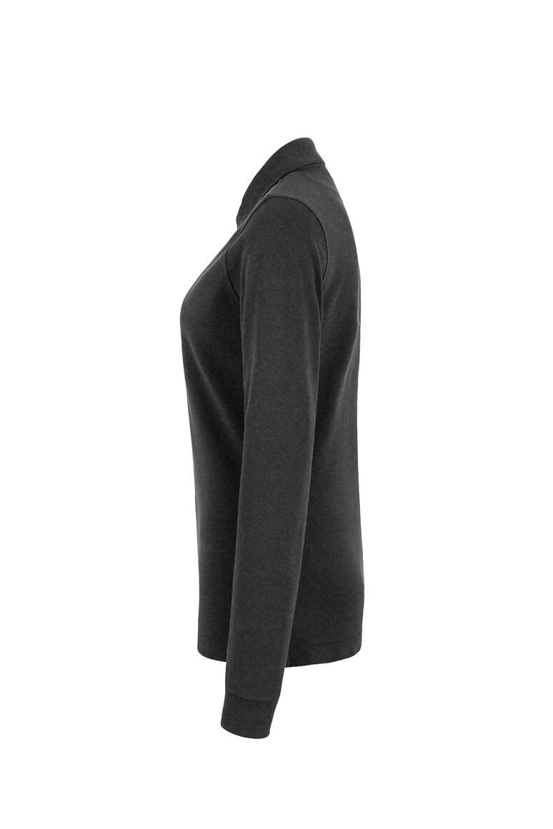 HAKRO Damen Longsleeve-Poloshirt MIKRALINAR® karbongrau, M