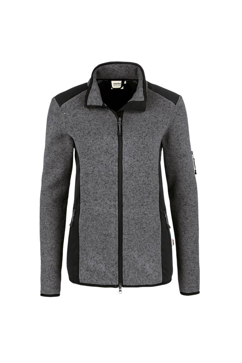 HAKRO Damen Strickfleecejacke Churchill anthrazit meliert, 2XL
