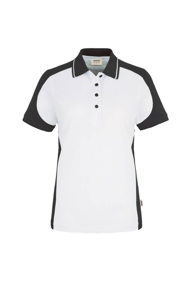 HAKRO Damen Poloshirt Contrast MIKRALINAR® weiß/anthrazit, L