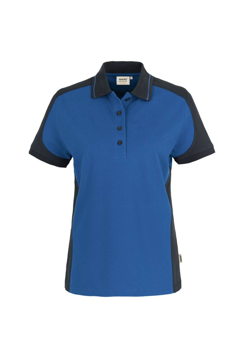 HAKRO Damen Poloshirt Contrast MIKRALINAR® royalblau/anthrazit, XL