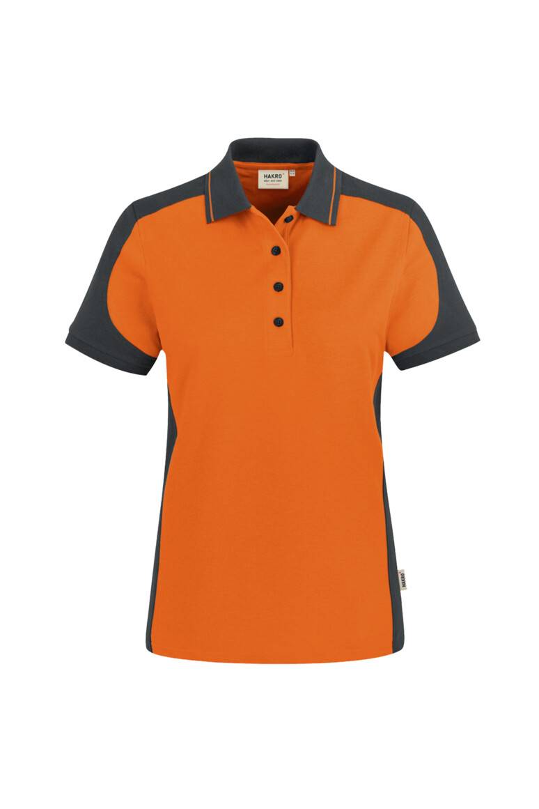 HAKRO Damen Poloshirt Contrast MIKRALINAR® orange/anthrazit, 3XL