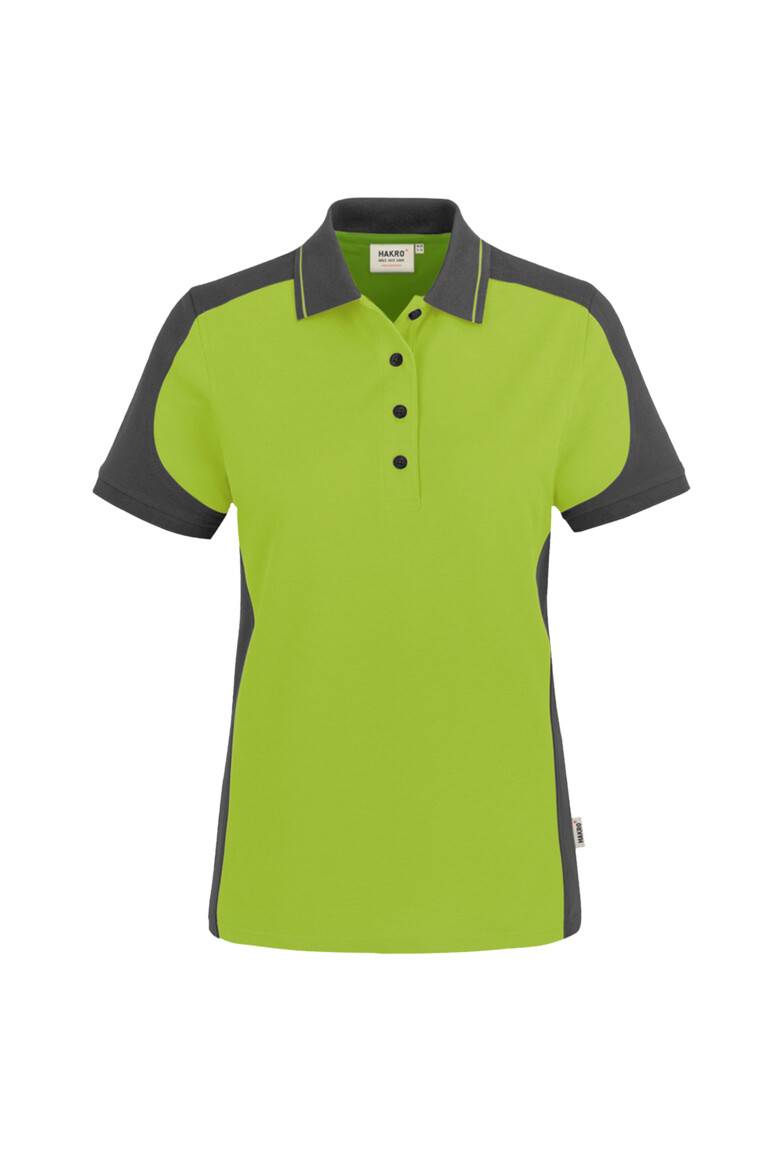 HAKRO Damen Poloshirt Contrast MIKRALINAR® kiwi/anthrazit, 5XL