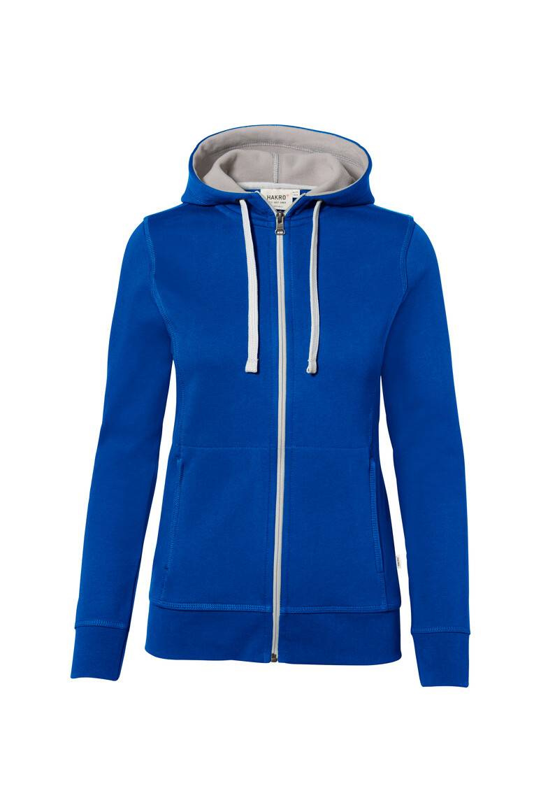 HAKRO Damen Kapuzenjacke Bonded royalblau/silber, L