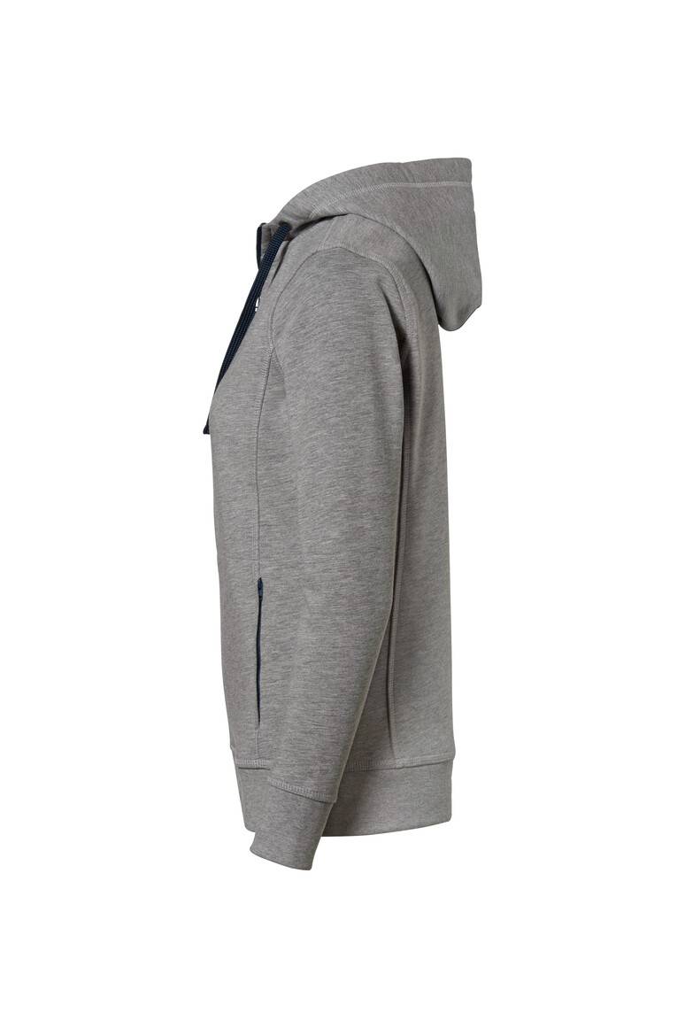 HAKRO Damen Kapuzenjacke Bonded grau meliert/tinte, M