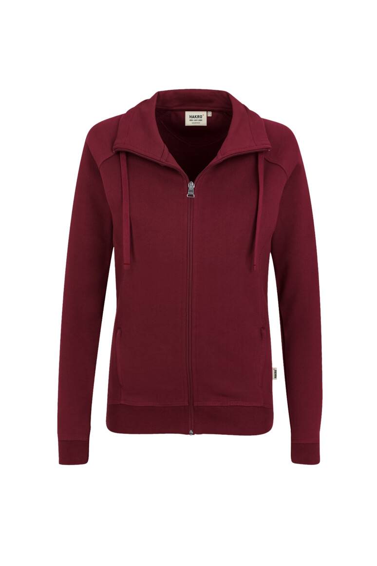 HAKRO Damen Sweatjacke College weinrot, L