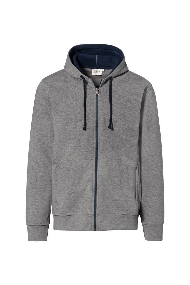 Hakro Kapuzen-Jacke Bonded 455 Grau-meliert Gr. 2XL