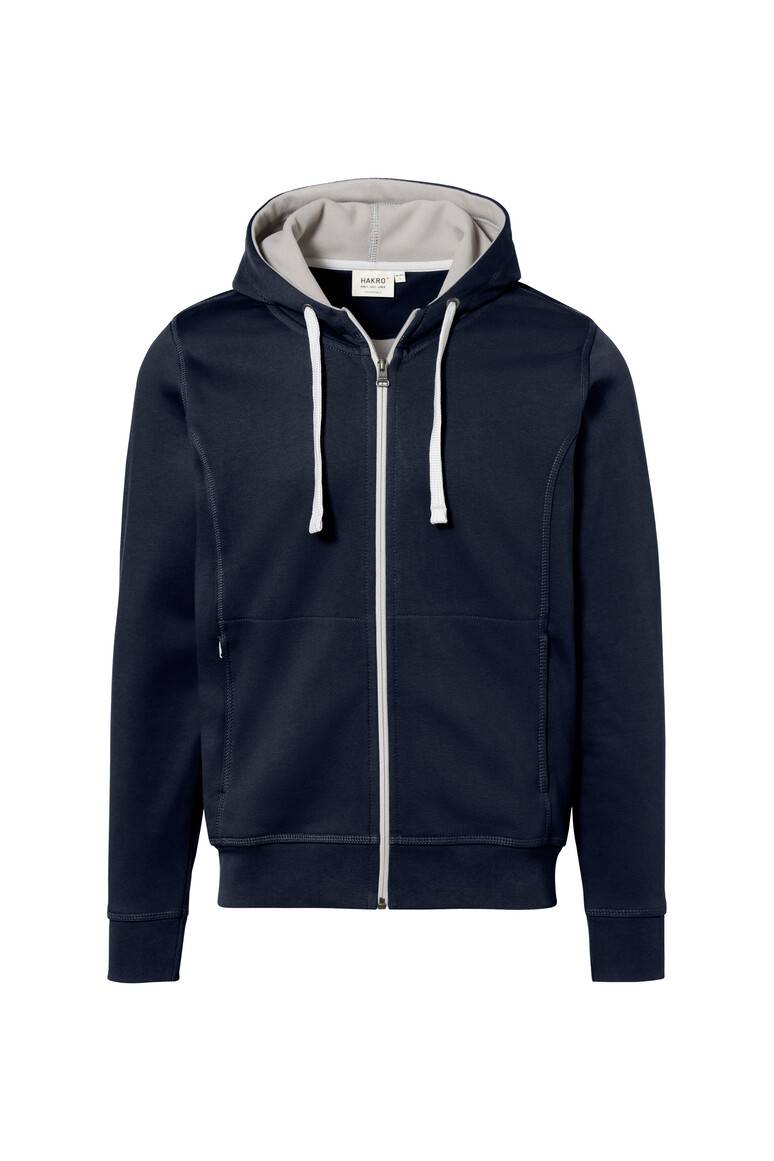 HAKRO Kapuzenjacke Bonded tinte/silber, XL