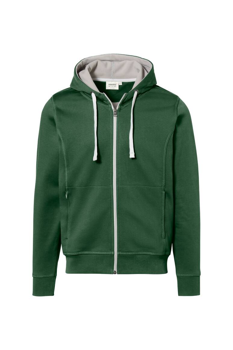 HAKRO Kapuzenjacke Bonded tanne/silber, S