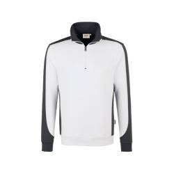 Hakro Zip-Sweatshirt Contrast Performance 476 Weiß Gr. XS