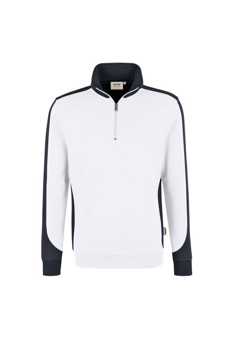 Hakro Zip-Sweatshirt Contrast Performance 476 Weiß Gr. XL