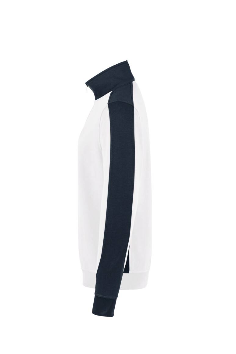 Hakro Zip-Sweatshirt Contrast Performance 476 Weiß Gr. 4XL