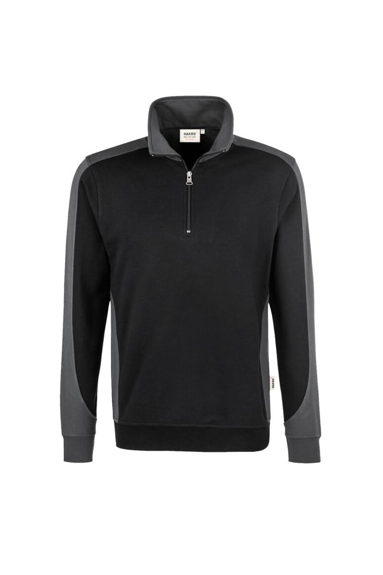 Hakro Zip-Sweatshirt Contrast Performance 476 Schwarz Gr. 3XL