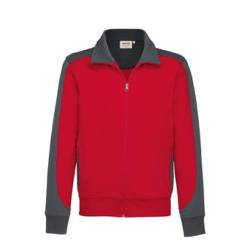 Hakro Sweatjacke Contrast Performance 477-02 Rot Gr. XS