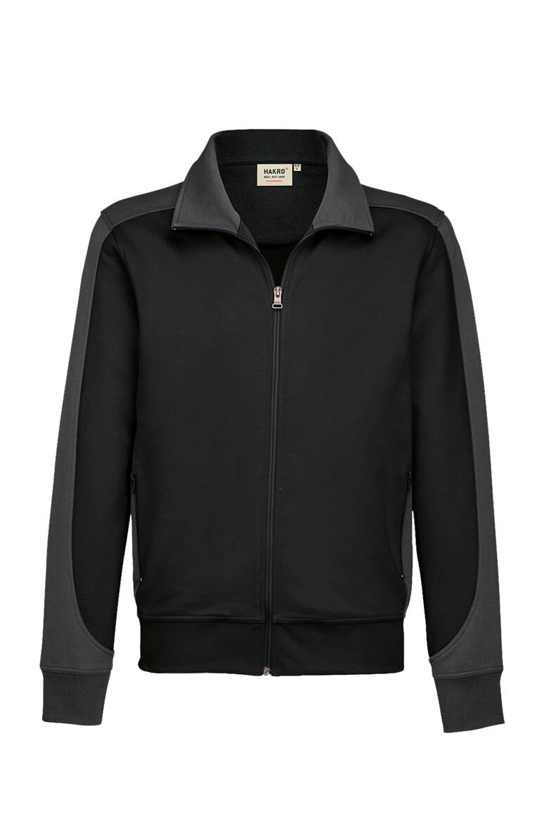 Hakro Sweatjacke Contrast Performance 477-05 Schwarz Gr. 2XL