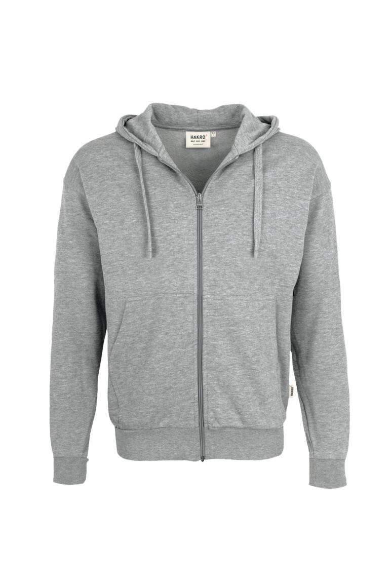 HAKRO Kapuzen-Sweatjacke Premium grau meliert, S