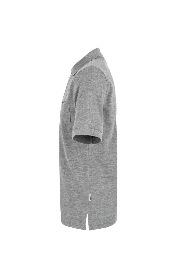 HAKRO Pocket-Poloshirt Top grau meliert, S