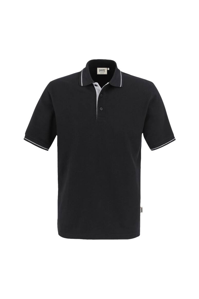 HAKRO Poloshirt Casual schwarz/silber, M