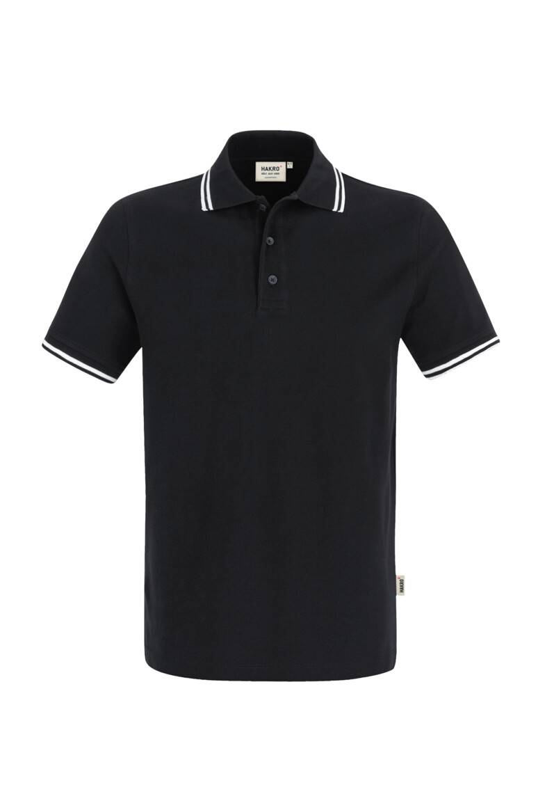 HAKRO Poloshirt Twin-Stripe schwarz/weiß, S