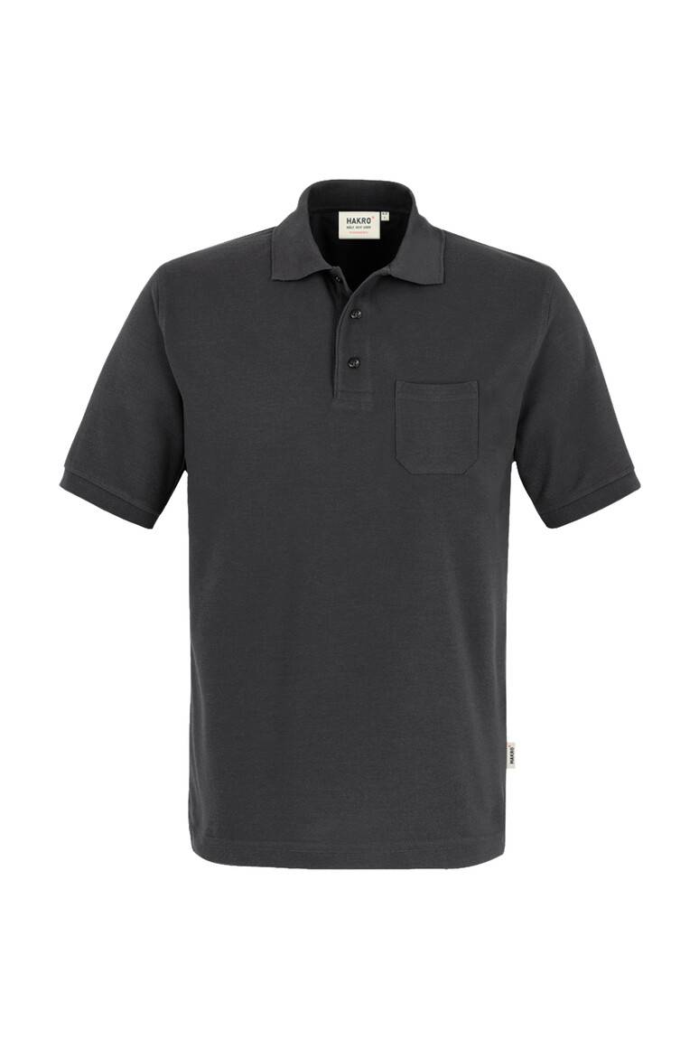 HAKRO Pocket-Poloshirt MIKRALINAR® karbongrau, L